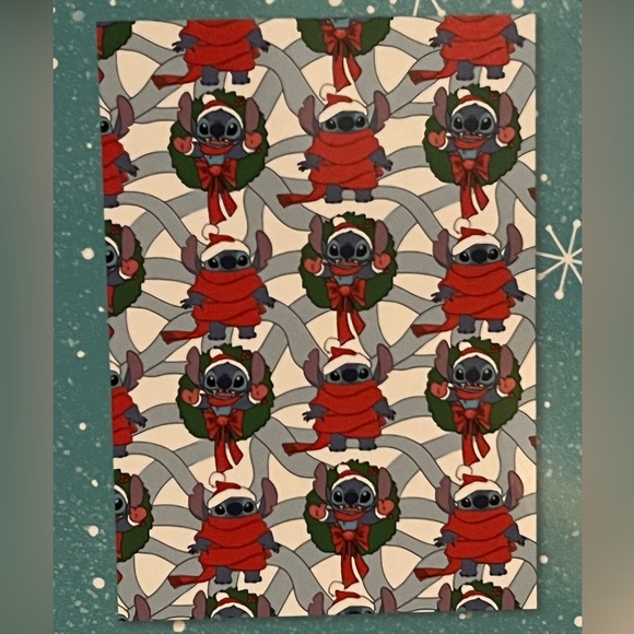 Stitch wreath blanket Christmas holiday plush throw 50”x70” - Picture 5 of 5